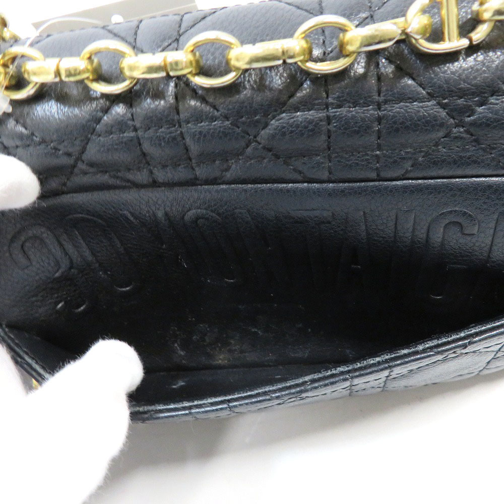 DIOR Caro Bag Shoulder Leather Calfskin Black Cannage - Picture 10 of 11